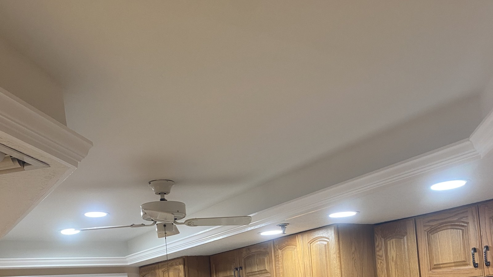Finished kitchen ceiling after repair and painting